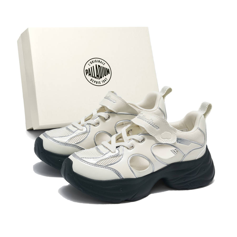 Palladium Chunky Sneakers Women's Low Top Khaki/Gray/Black