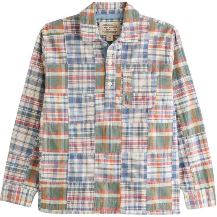 Abercrombie&Fitch Shirts Men's Red Plaid Lapel Moderate