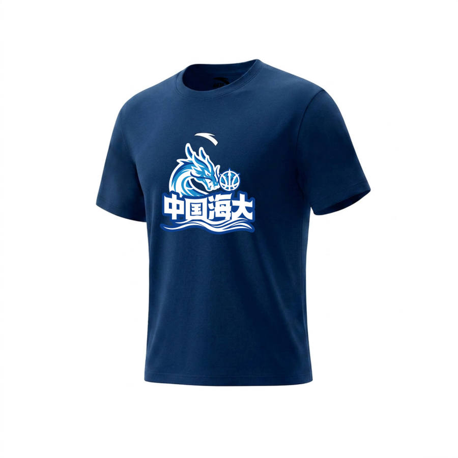 ANTA T Shirts Unisex Blue Crew Neck Moderate