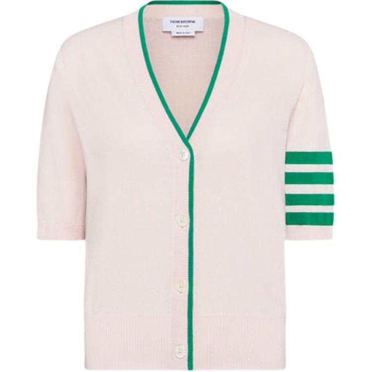 THOM BROWNE Knitwear Women's Light Pink V Neck Moderate Straight Fit