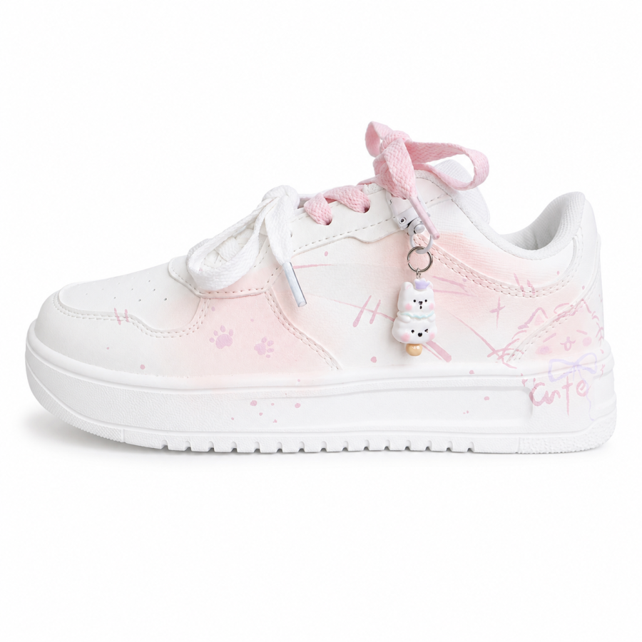 ANTA Easy Skateboard Shoes Unisex Low Top White Pink