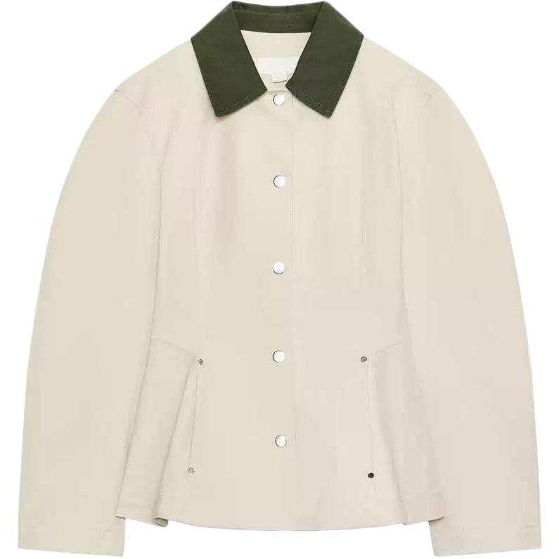 ZARA Cropped Coats Women's Bone Lapel Moderate