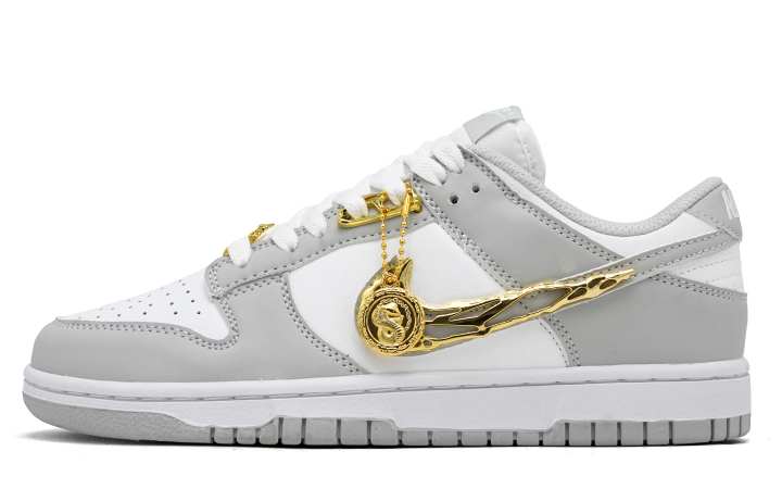 Nike Nike Dunk Skateboard Shoes Unisex Low Top Gray/Gold