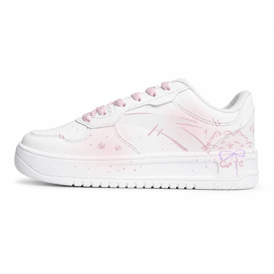 ANTA Easy Skateboard Shoes Women's Low Top White/Pink