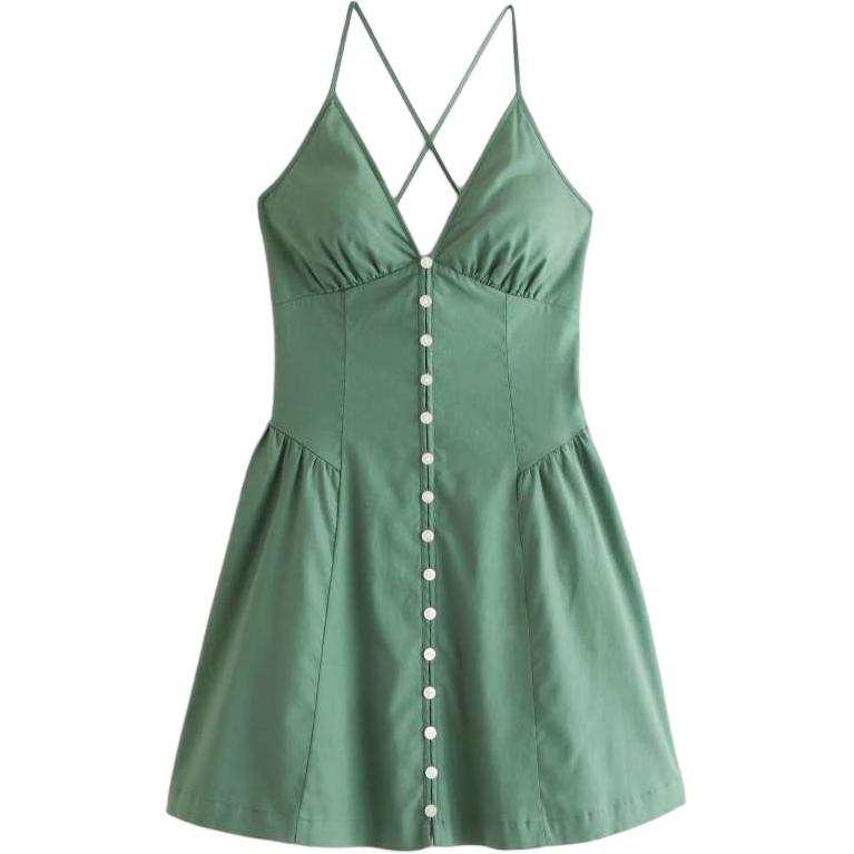 Abercrombie&Fitch Slip Dresses Women's Green Moderate