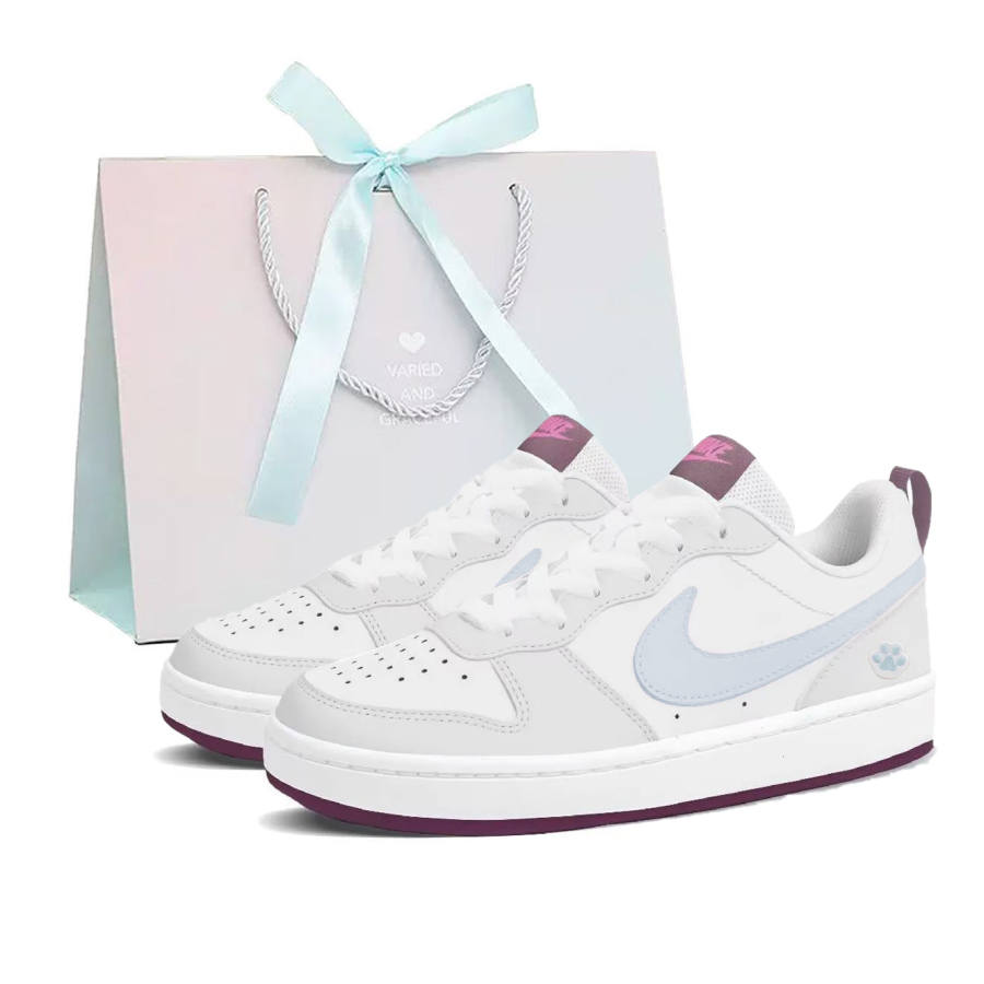 Nike Nike Court Borough Skateboard Shoes Unisex Low Top Gray/White/Blue