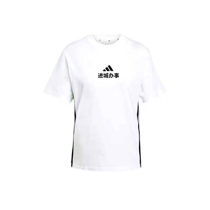 Adidas Adidas ESSENTIALS 3 Stripes T Shirts Women's White Crew Neck Moderate