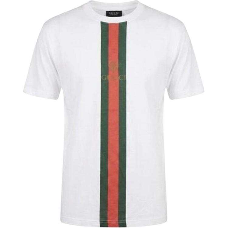GUCCI T Shirts Men's White Crew Neck Straight Fit