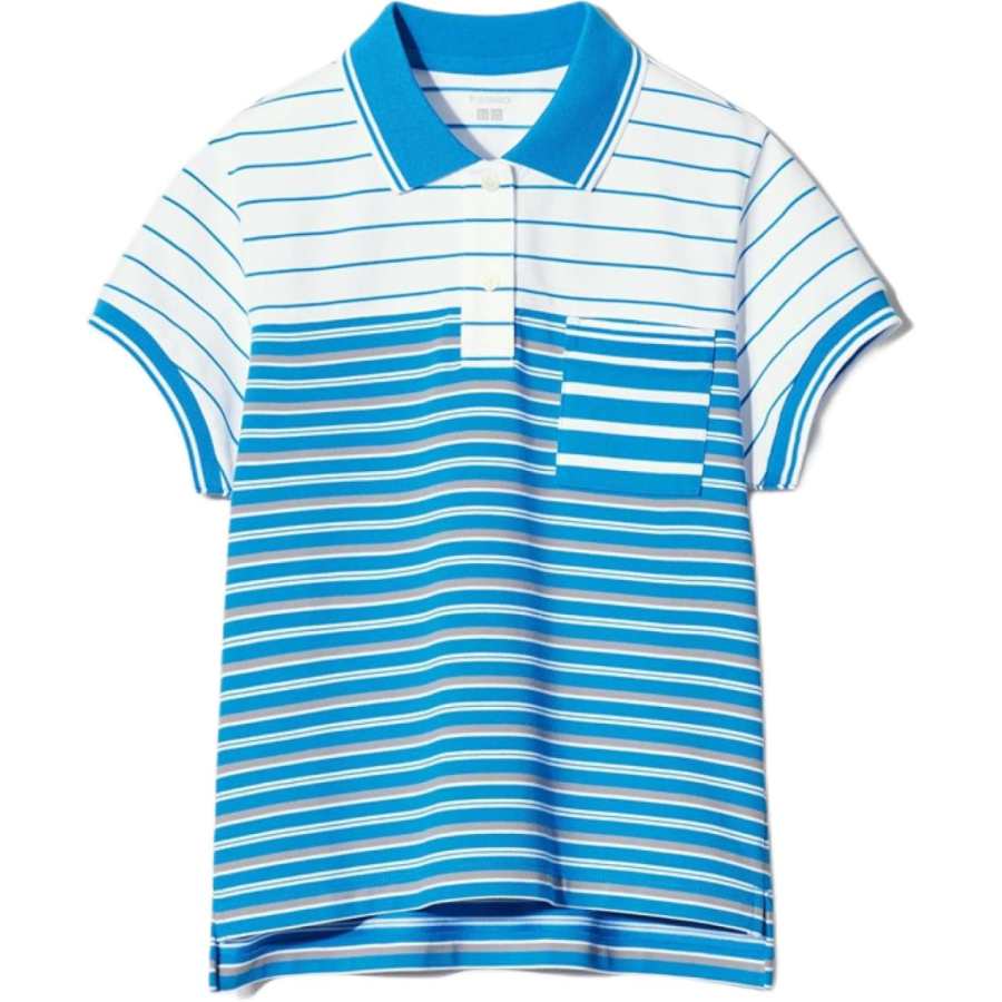 UNIQLO Francesco Risso Polo Shirts Women's Royal Blue Lapel