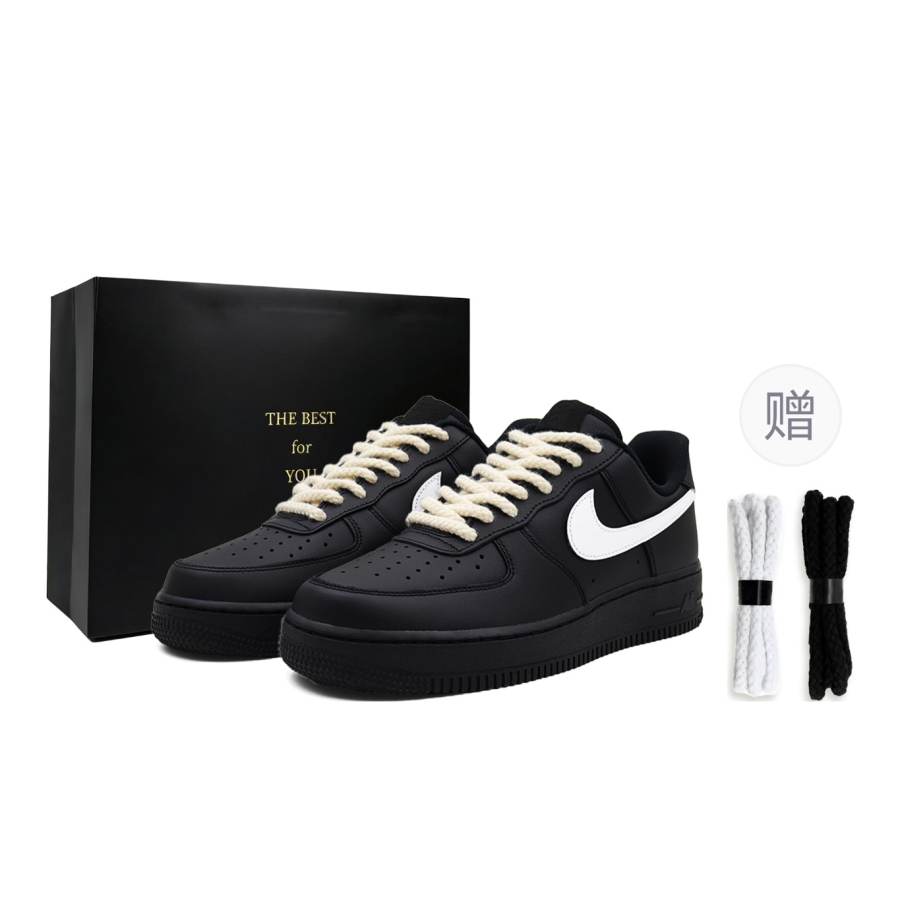 Nike Nike Air Force 1 Abrasion Resistant Low top Skateboard Shoes Unisex Black White