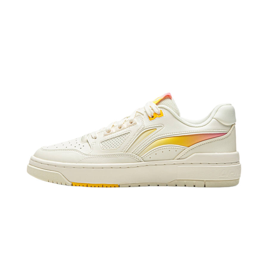 Li-Ning Li Ning Basketball Shoes Unisex Low Top Ecru/Neon Mango Yellow/Fluorescent Rose Pink