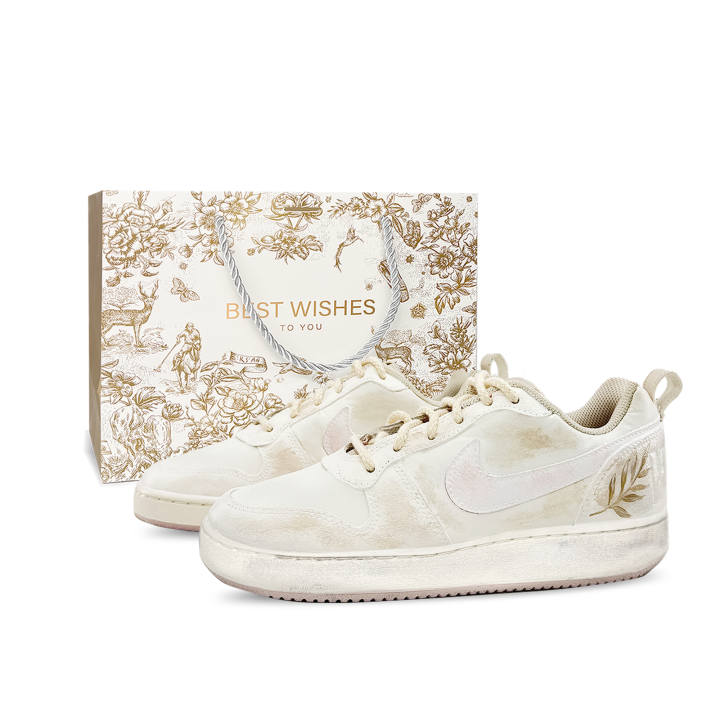 Nike Nike Court Borough Skateboard Shoes Women's Low Top Beige