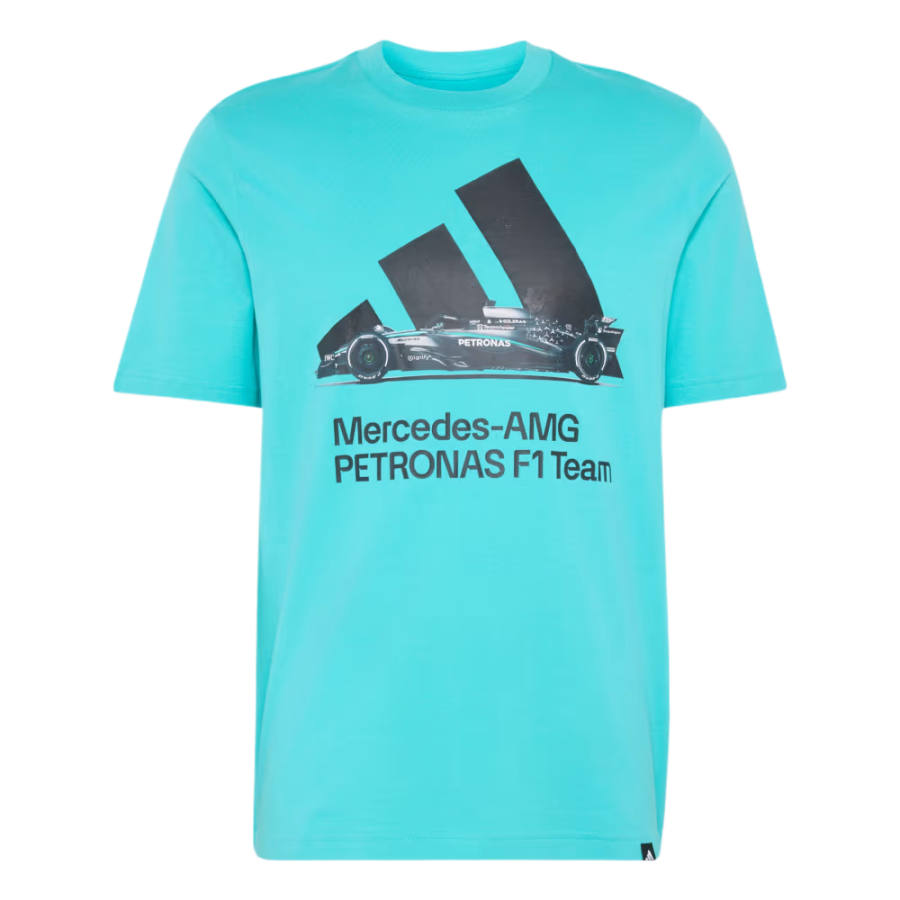 Adidas Adidas MERCEDES AMG T Shirts Men's Half Mint/Black Crew Neck Moderate