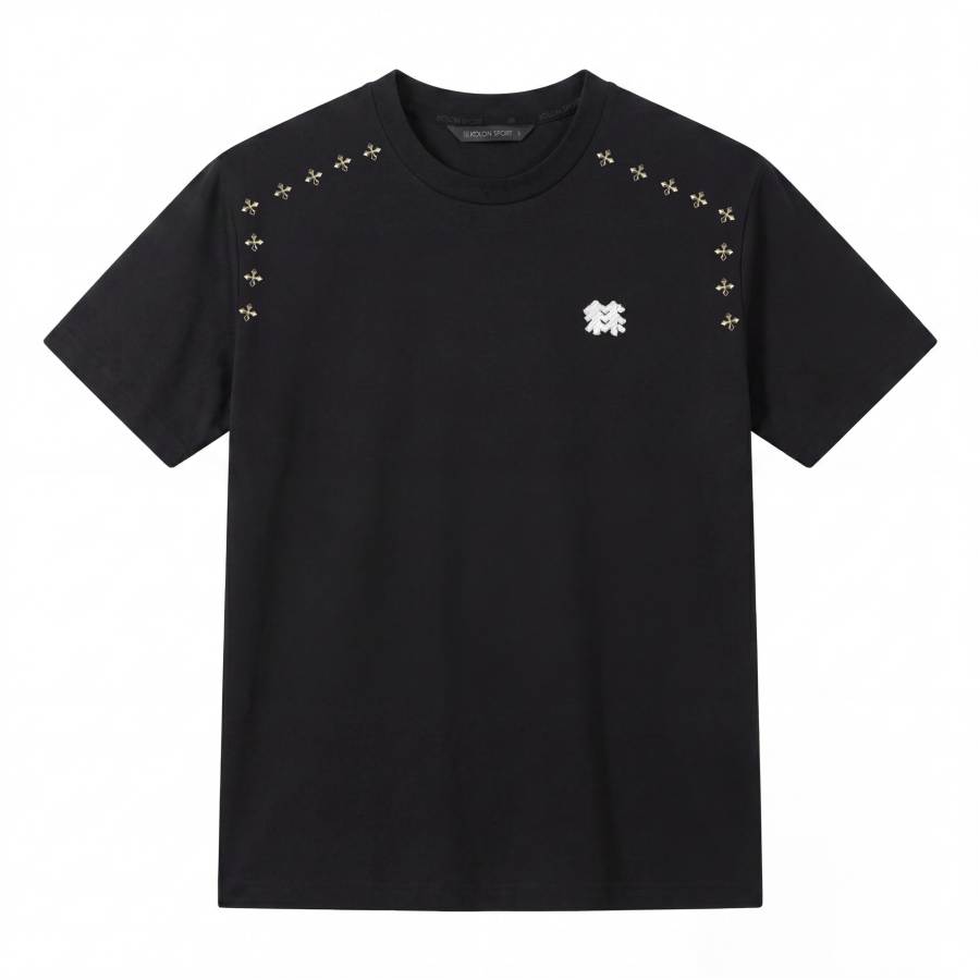 KOLON SPORT T Shirts Unisex Black/Black Crew Neck Moderate Other