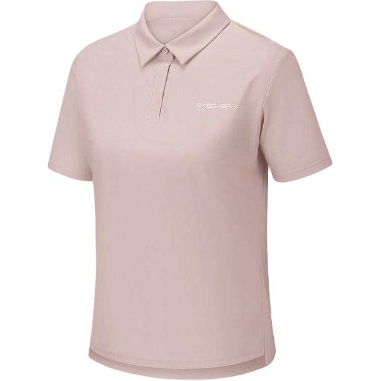 Skechers Polo Shirts Women's Light Pink Polo Collar Moderate Straight Fit