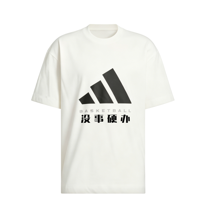 Adidas Adidas BASKETBALL T Shirts Unisex White Crew Neck Moderate