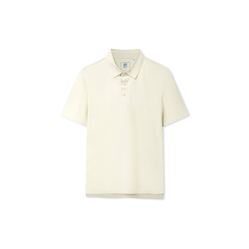 FILA BLUE Polo Shirts Men's Dove Gray Polo Collar Moderate Straight Fit