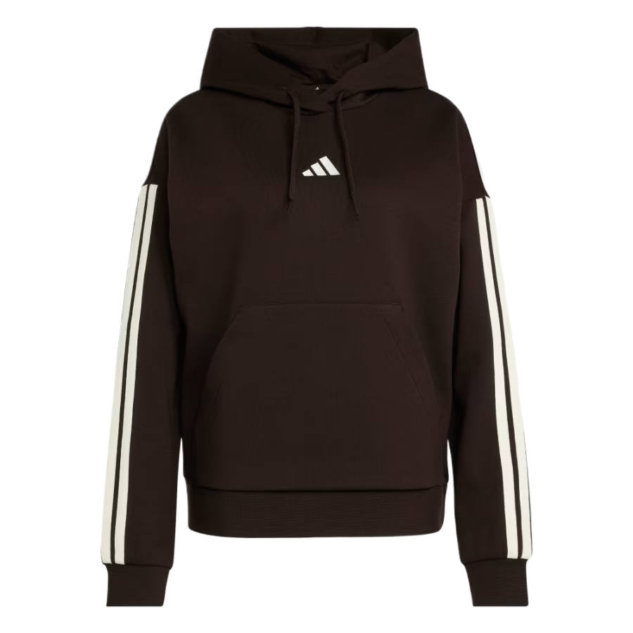 Adidas Adidas ESSENTIALS 3 Stripes Sweatshirts Women's Aurora Coffee/Ivory Hooded Non Detachable Moderate