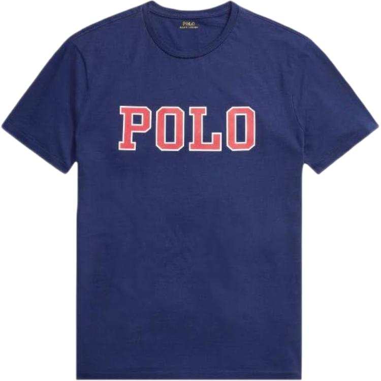 Polo Ralph Lauren T Shirts Men's Marine Blue Crew Neck Moderate Straight Fit