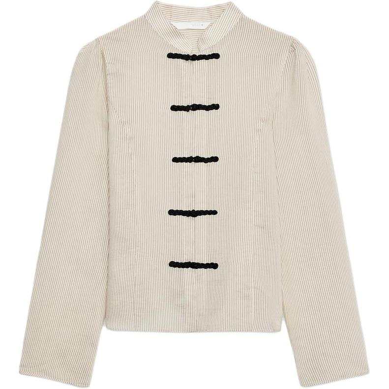 ZARA ZW Shirts Women's Nude/Black Crew Neck
