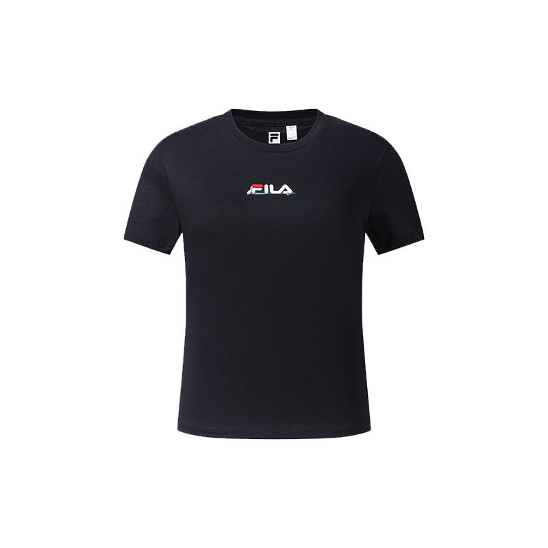 FILA T Shirts Women's Legend Blue Crew Neck Moderate Straight Fit