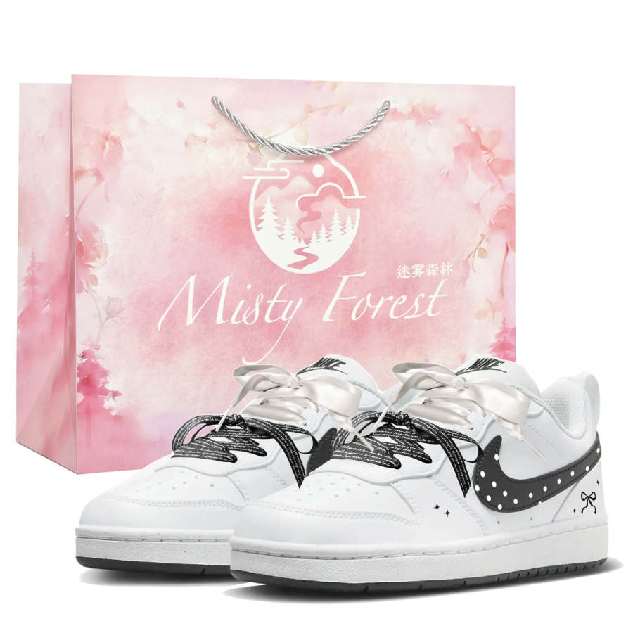Nike Nike Court Borough Polka Dot Ballet Shopping Bag Low top Skateboard Shoes Women's Black White