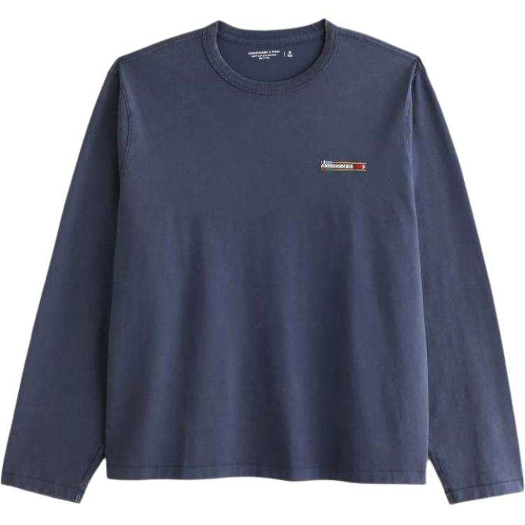 Abercrombie&Fitch T Shirts Men's Sapphire Blue Crew Neck