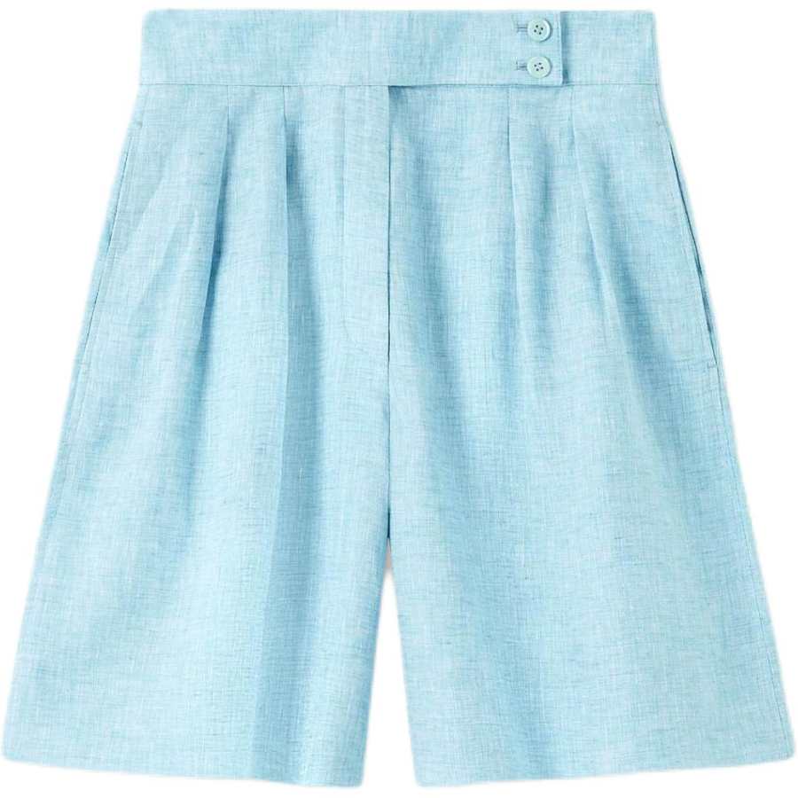 Loro Piana Casual Shorts Women's Ice Blue Moderate Straight Fit Pants