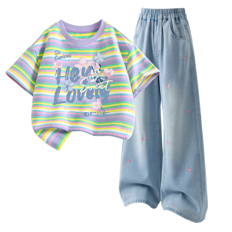 Disney Kids Casual Sportswear Crew Neck Thin Stretch Breathable