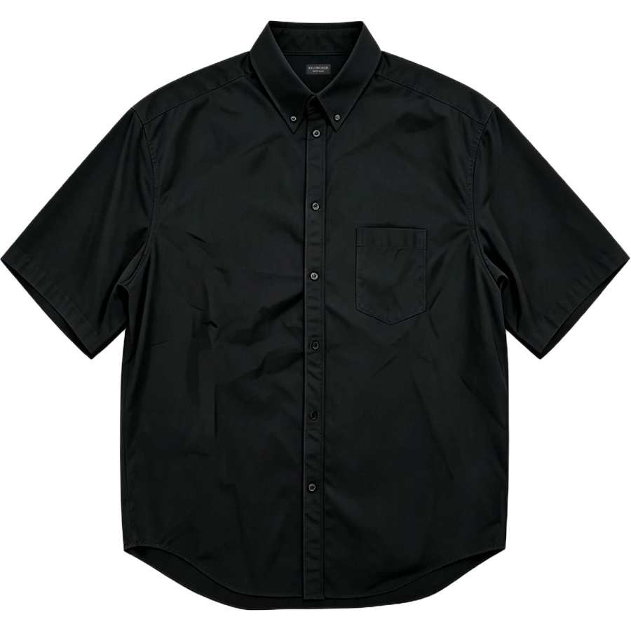 Balenciaga Shirts Men's Black Lapel Moderate
