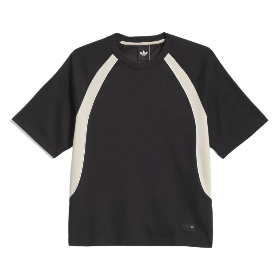 Adidas Originals T Shirts Unisex Black/Khaki Three Crew Neck Moderate