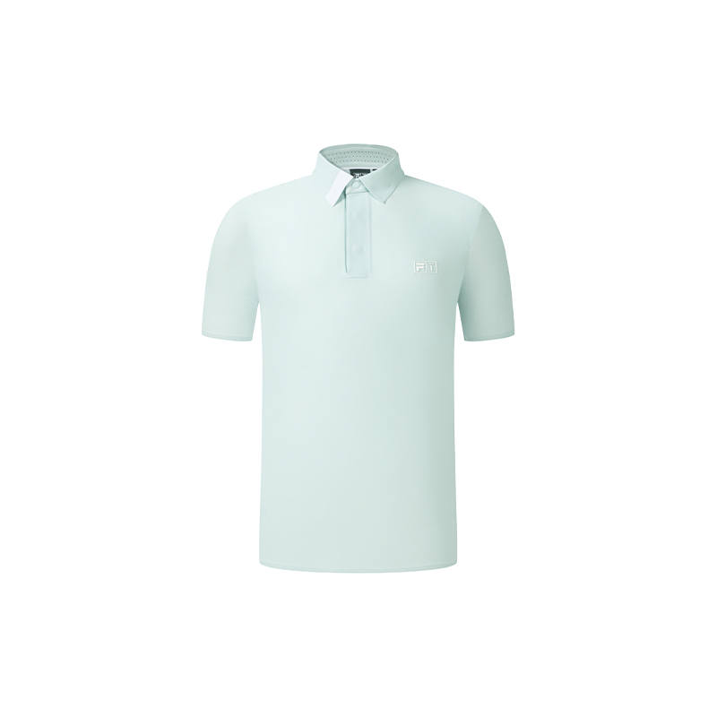 FILA Golf Polo Shirts Men's Elegant Blue Polo Collar Moderate Straight Fit