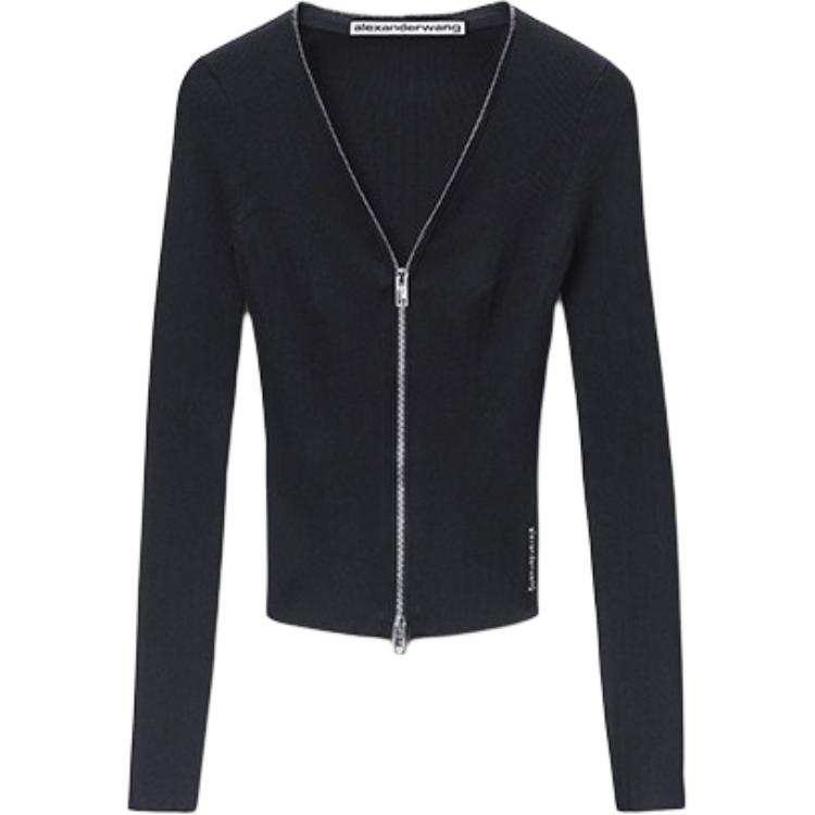 Alexander Wang Cropped Coats Women's Black V Neck Moderate