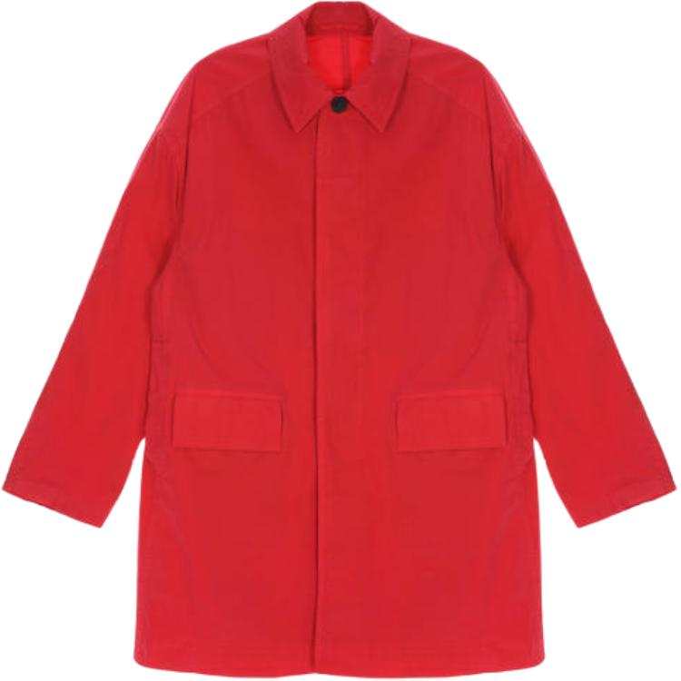 DRIES VAN NOTEN Trench Coats Men's Red Lapel Moderate Other