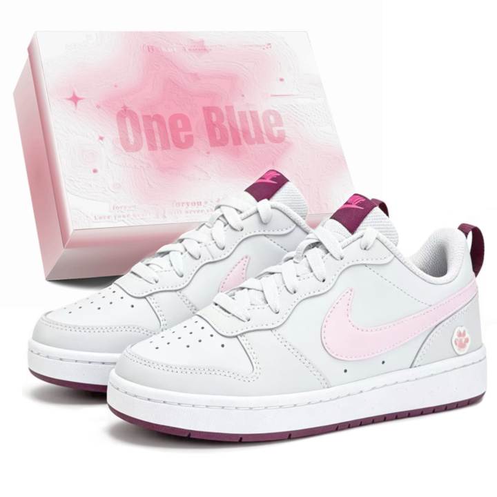 Nike Nike Court Borough Skateboard Shoes Unisex Low Top White, Gray, Pink