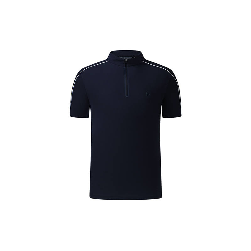 FILA Golf T Shirts Men's Midnight Dark Blue Stand Collar Moderate Straight Fit