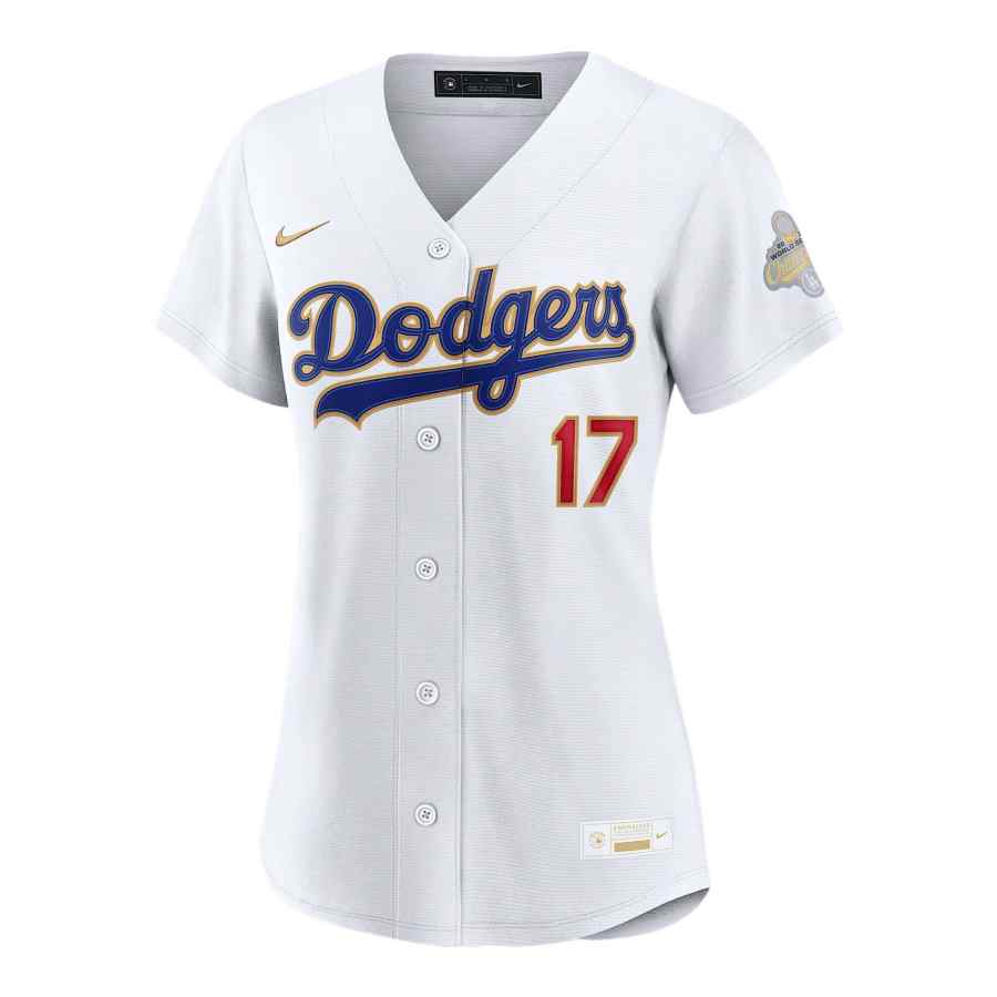 Nike Nike MLB Los Angeles Dodgers Sportswear Women's White V Neck Moderate