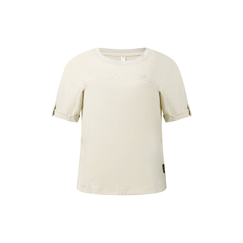 FILA EXPLORE T Shirts Women's Oat Crew Neck Moderate Straight Fit