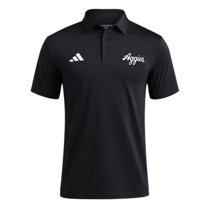 Adidas Adidas Aggies Polo Shirts Men's Black White Polo Collar Moderate