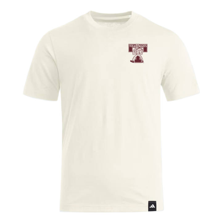 Adidas Adidas Aggies T Shirts Men's Ecru Crew Neck Moderate