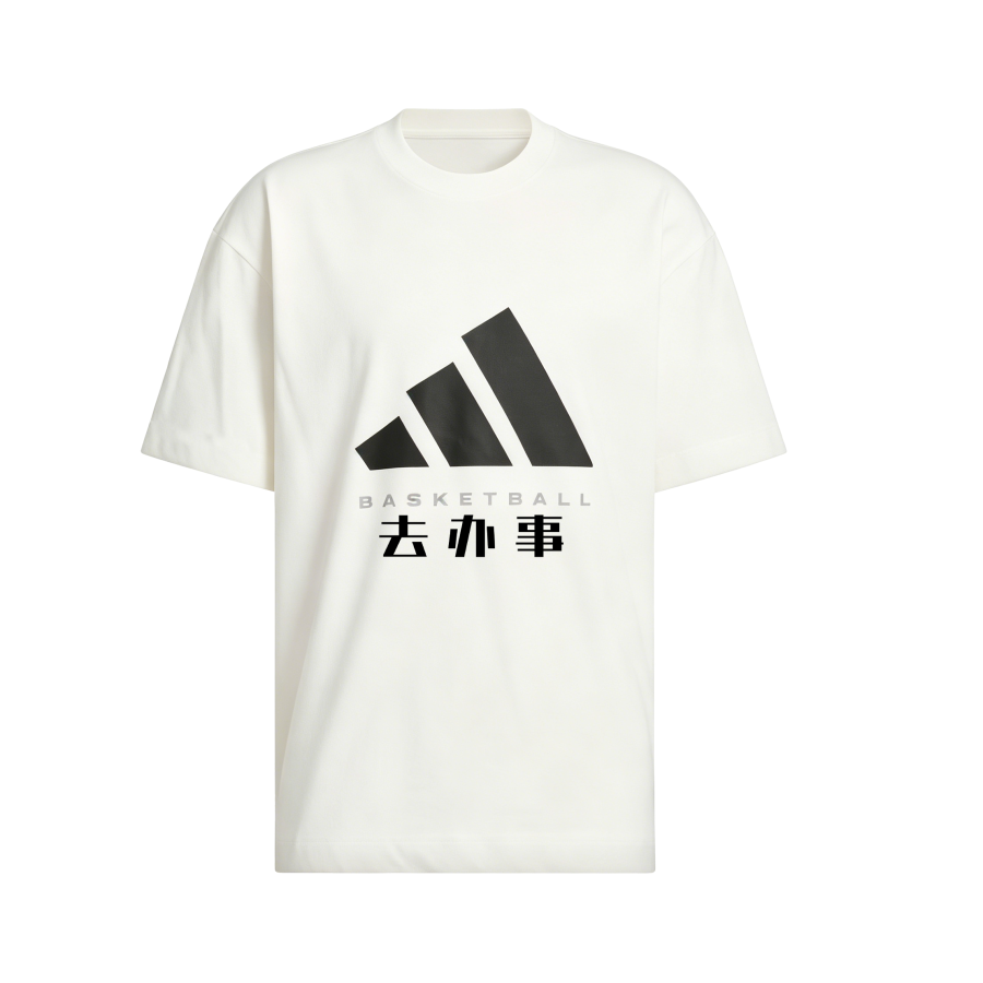 Adidas Adidas BASKETBALL T Shirts Unisex White Crew Neck Moderate