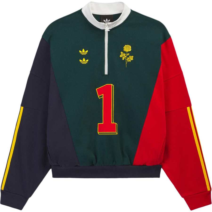 Adidas Originals X Willy Chavarria Polo Shirts Unisex Aurora Ivy Green/Legend Ink Blue/Light Scarlet Half Turtleneck Moderate Other