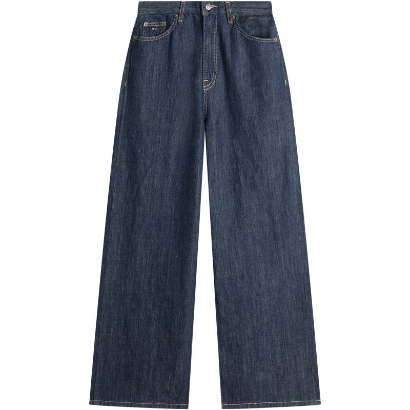 Tommy Hilfiger Jeans Women's Dark Denim Blue 1BK Moderate Wide Leg Pants