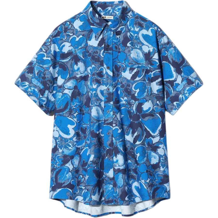 UNIQLO Francesco Risso Shirts Unisex Dark Blue Lapel Moderate