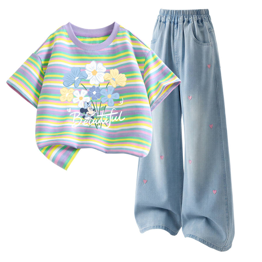 Disney Kids Casual Sportswear Crew Neck Thin Stretch Breathable
