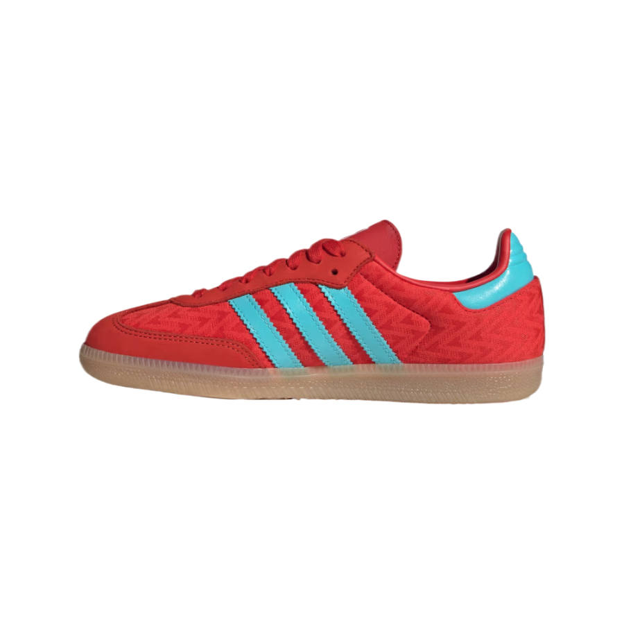 Adidas Adidas Samba OG Casual Shoes Women's Low Top Red/Pulse Light Blue/Metallic Gold