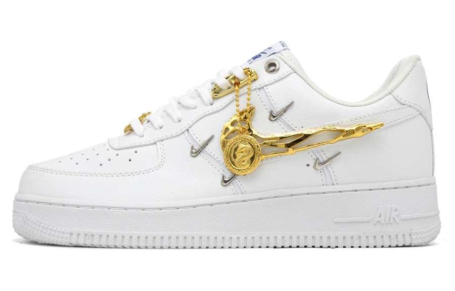 Nike Nike Air Force 1 Skateboard Shoes Women's Low Top White/Gold