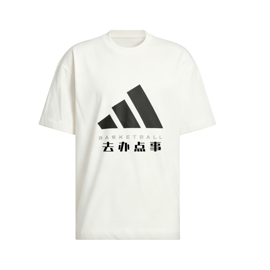 Adidas Adidas BASKETBALL T Shirts Unisex White Crew Neck Moderate