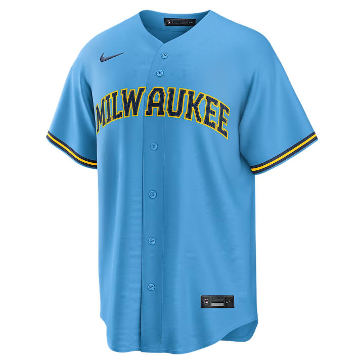 Nike Nike Milwaukee Brewers Sportswear Men's Light Blue V Neck Moderate