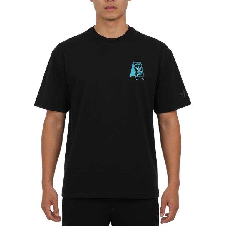 Adidas Originals T Shirts Men's Black Crew Neck Moderate